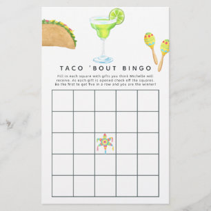Papier Mexique Fiesta Taco à propos de l'amour Bingo