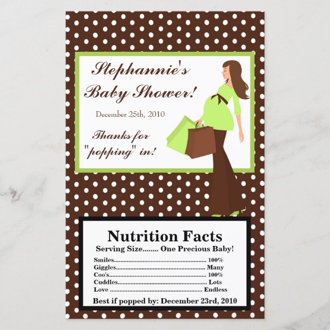 Papier Microwave Popcorn Wrapper Green Mod Maman Pois (Devant)