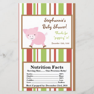 Papier Microwave Popcorn Wrapper Red Grange Farm Pig