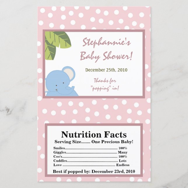 Papier Microwave Popcorn Wrapper Safari Jungle Elephant (Devant)