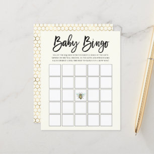 Papier Miel Bee Thème Baby Bingo Jeu