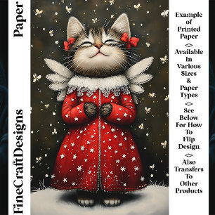 Papier Mignon Ange Féerique Chat Mignon Fantaisiste Papie