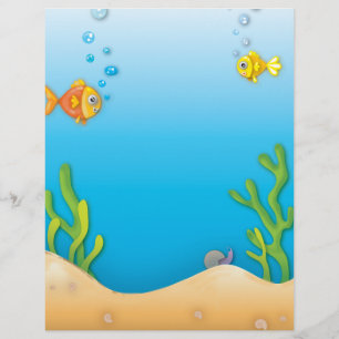 Papier mignon buisson sous l'eau