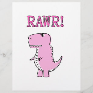 Papier Mignon et en colère Rose T-Rex Dinosaure de dessin