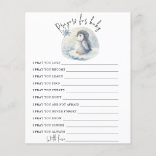 Papier Mignon Pingouin - Jeu de fête prières pour bébé