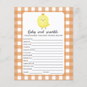 Papier Mignon poussin - Jeu de mots mêlés pour bébé