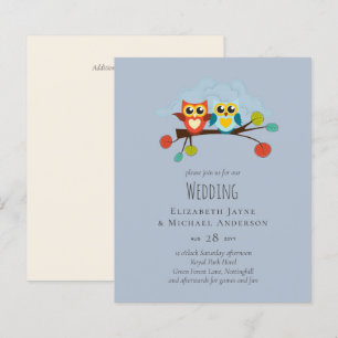 Papier Mignonette OWLS Mariage à thème Bleu orange