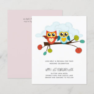 Papier Mignonette OWLS Mariage à thème Bleu orange