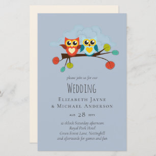 Papier Mignonette OWLS Mariage à thème Bleu orange