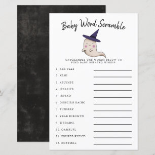 Papier Mignonne fille Fantôme Baby Word Scramble Jeu
