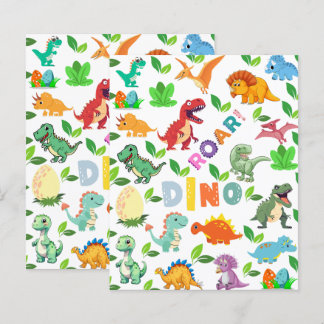 Papier Mignonnes sortes de Dinosaures sans joint