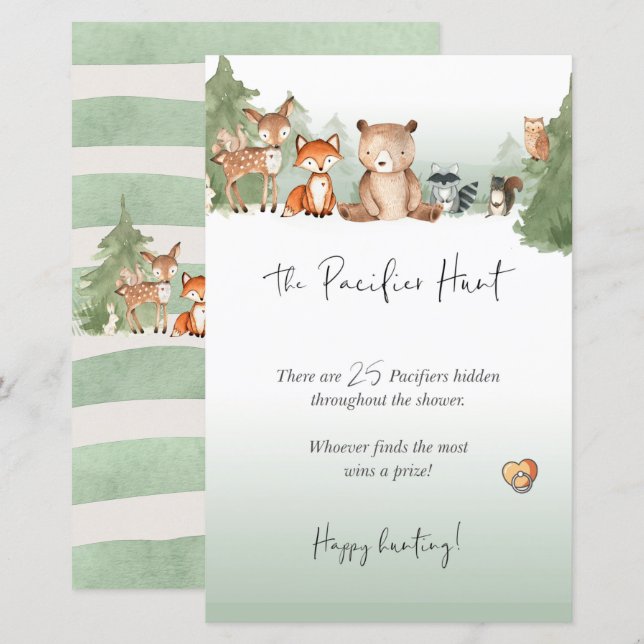 Papier Mini-panneau Baby shower de bois chasse au Pacifiq (Devant / Derrière)
