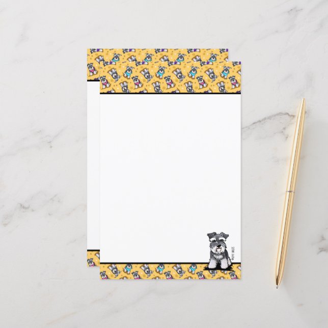 Papier Mini Schnauzer Sunshine (Devant/Arrière en situation)