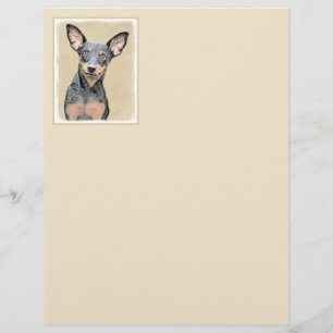 Papier Miniature Pinscher Peinture mignonne Chien Art ori