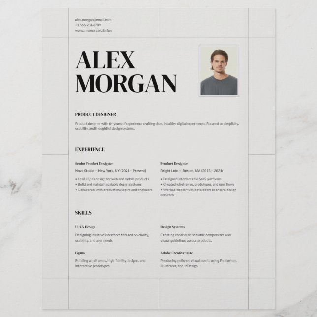 Papier Minimal Elegant Professional Corporate Resume CV (Devant)