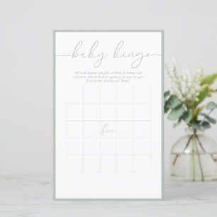Papier Minimal moderne Baby Bingo Game Card