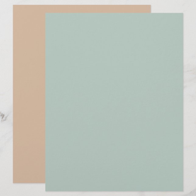 Papier Minimalist Simple Mint Teal Brown Scrapbook Paper (Devant / Derrière)