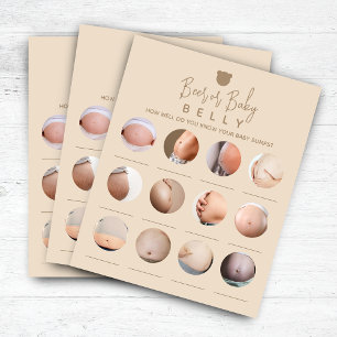 Papier Minimaliste Baby Shower Beer ou Baby Belly Jeu