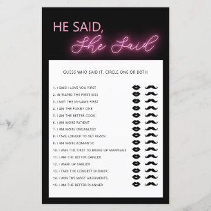 Papier Minimaliste, il a dit qu'elle a dit jeu de douche 