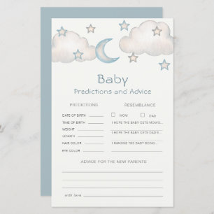 Papier Mint Turquois Boy Baby shower Prédictions et conse