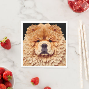 PAPIER MIRAGE Red Chow Napkin