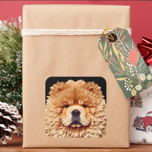 PAPIER MIRAGE Red Chow Square Sticker (Creator Uploaded)