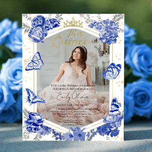 Papier Mis Quince Photo Budget Invitation Espagnol Bleu