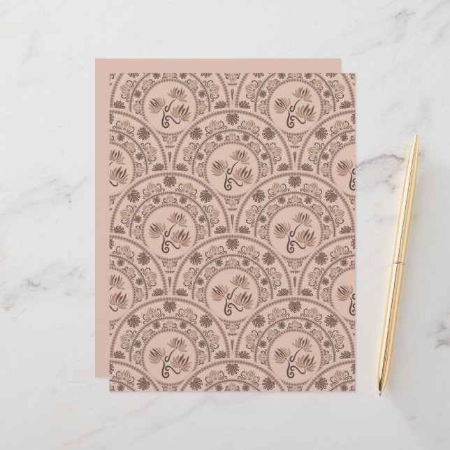 Papier Mocha Rococo Revival Mandala Scallop Scrapbook (Devant/Arrière en situation)