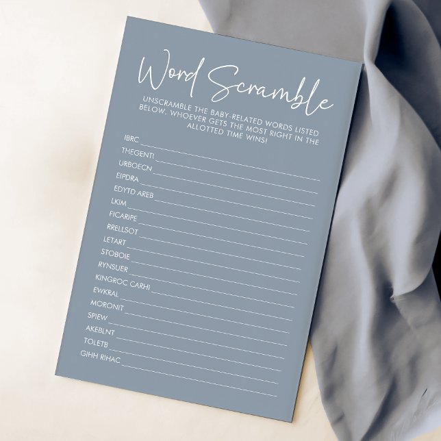 Papier Modern Blue Oh Baby Simple Word Scramble Jeu (Créateur téléchargé)