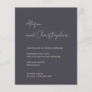 Papier Modern Charcoal Elegant Script Wedding Invitation