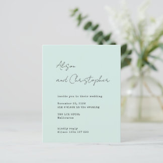 Papier Modern Sage Elegant Script Wedding Invitation