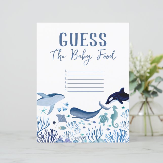 Papier Modern Under the Sea Guess the Baby Food Games (Debout devant)