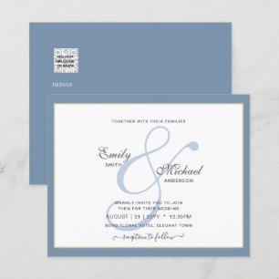 Papier Moderne Vintage Ampersand Typographie Mariage QR c