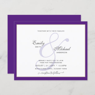 Papier Moderne Vintage Ampersand Typographie Mariage QR c
