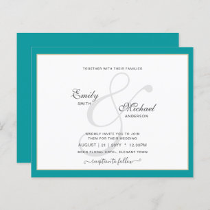 Papier Moderne Vintage Ampersand Typographie Mariage QR c