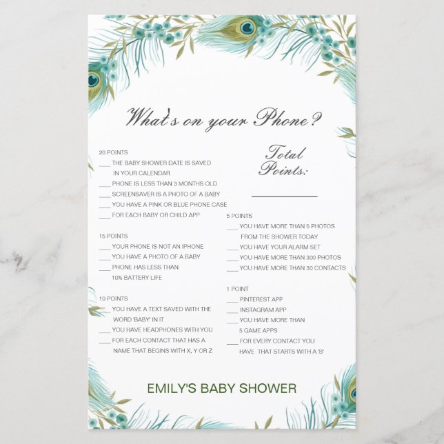 Papier Modifier ce qui est sur votre jeu de Baby shower d (Devant)