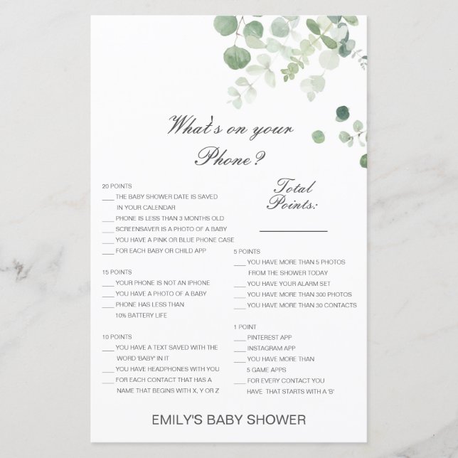 Papier Modifier ce qui est sur votre jeu de Baby shower d (Devant)
