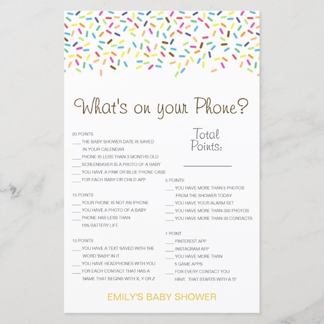 Papier Modifier ce qui est sur votre jeu de Baby shower d (Devant)