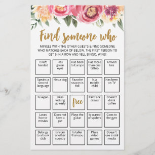Papier Modifier Trouver Quelqu'Un Qui Joue Bingo jeu