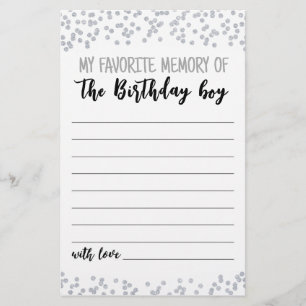 Papier Mon souvenir favori du jeu de fête des garçons d'a