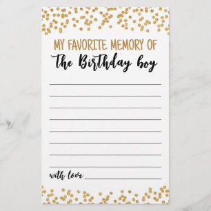 Papier Mon souvenir favori du jeu de fête des garçons d'a