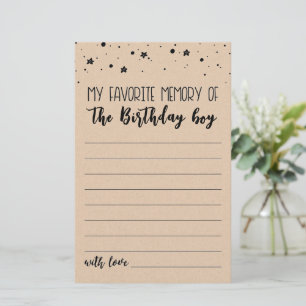 Papier Mon souvenir favori du jeu de fête des garçons d'a