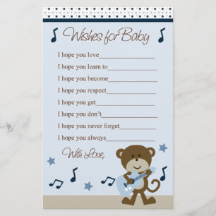 Papier Monkey Rocker Guitar Player Wings for Baby shower