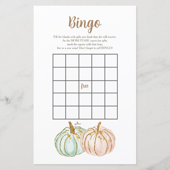 Papier Monnaie et Pêcher Citrouille Genre Révéler Bingo J (Devant)