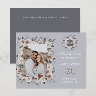 Papier Monogram Dusty Rose photo Mariage ENREGISTRER LA D