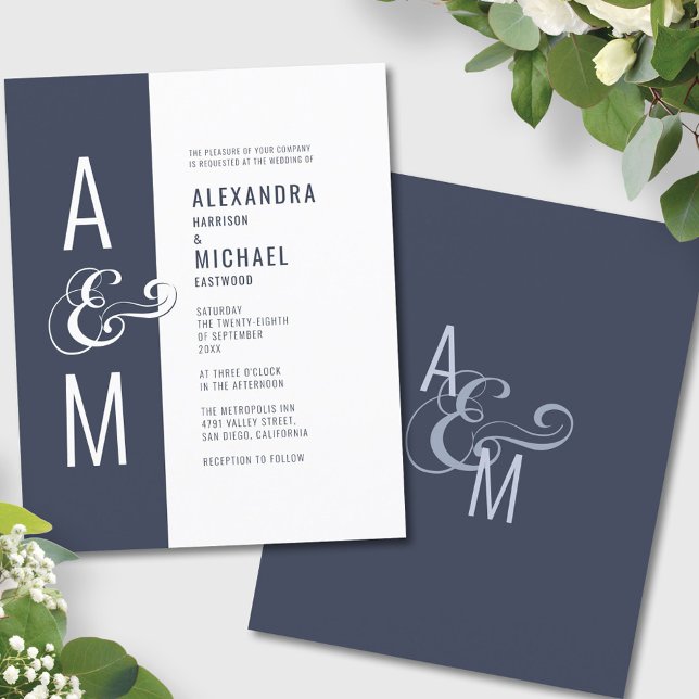 Papier Monogramme Budget Moderne Simple Faire-part de mar (Créateur téléchargé)