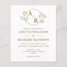 Monogramme classique élégant mariage invitation bu