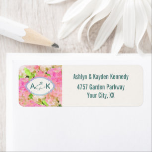Papier Monogrammé d'Adresse de Retour d'Hortensia