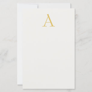 Papier Monogramme initial professionnel couleur or et pas