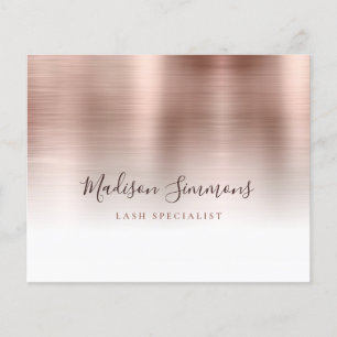 Papier Monogramme métal brossé rose or élégant Script Bu